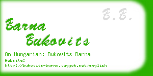 barna bukovits business card